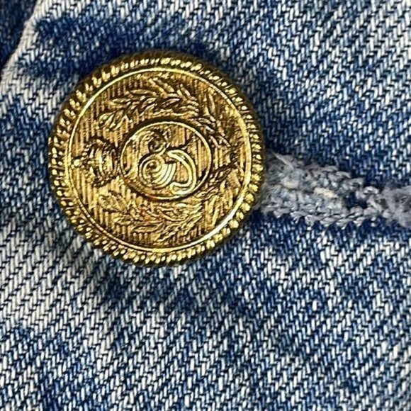 Zara High Rise Sailor Button Slant Pocket Jeans Vintage Wash Straight Leg Sz S - Picture 6 of 14